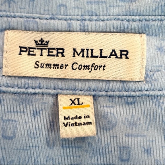 RARE Peter Millar Summer Comfort Polo Big Lebowski Golf Blue Size XL - Picture 5 of 7